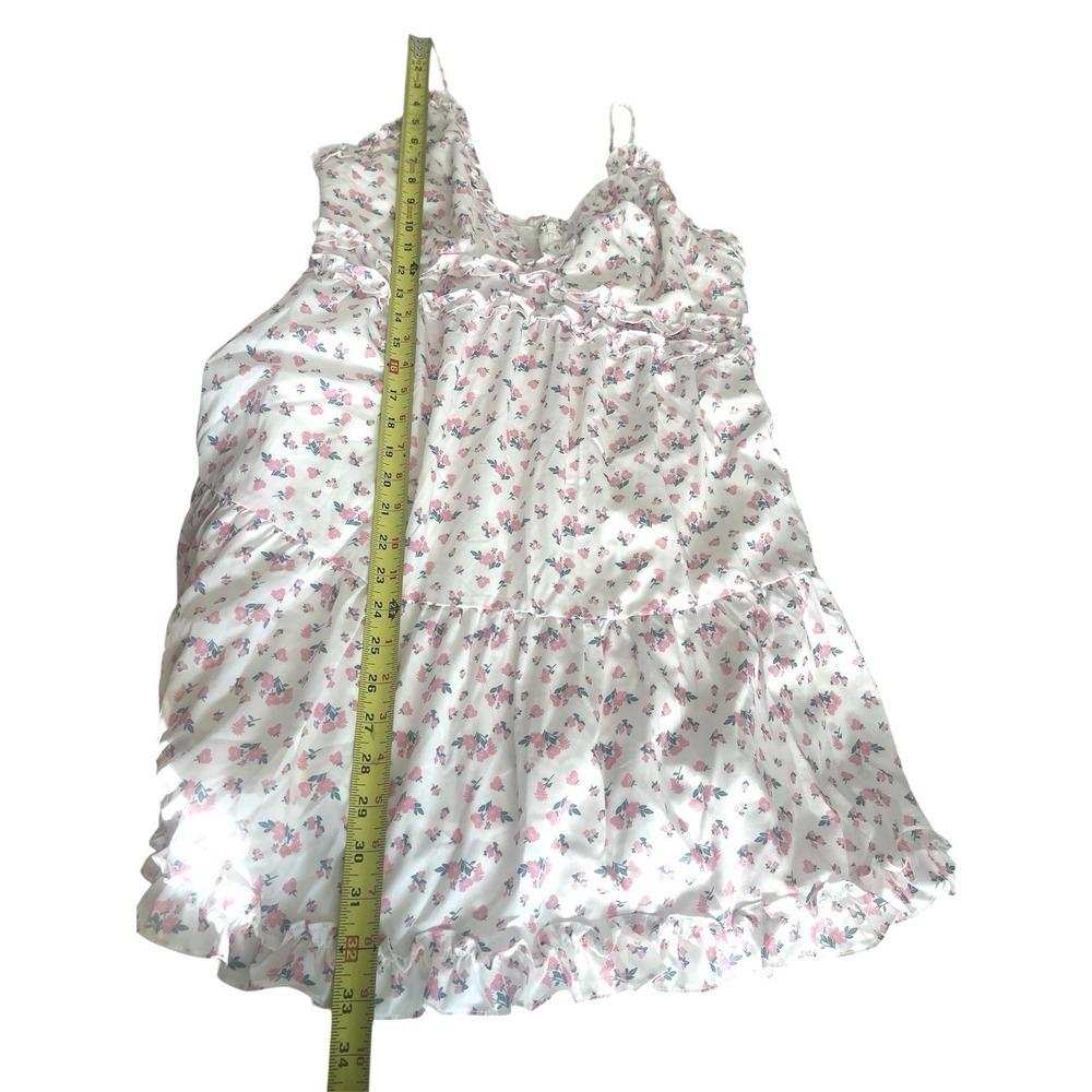 NWT Tiger Mist Claudette Pink Floral Ruffle Mini Dress Sz L Coquette Soft Girl - Picture 12 of 16